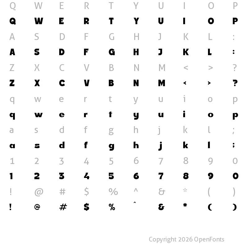 Character Map of Rosela Regular