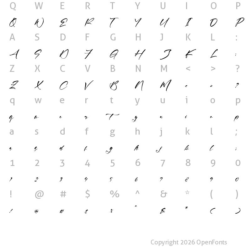 Character Map of Rosetwood Adorattion Regular
