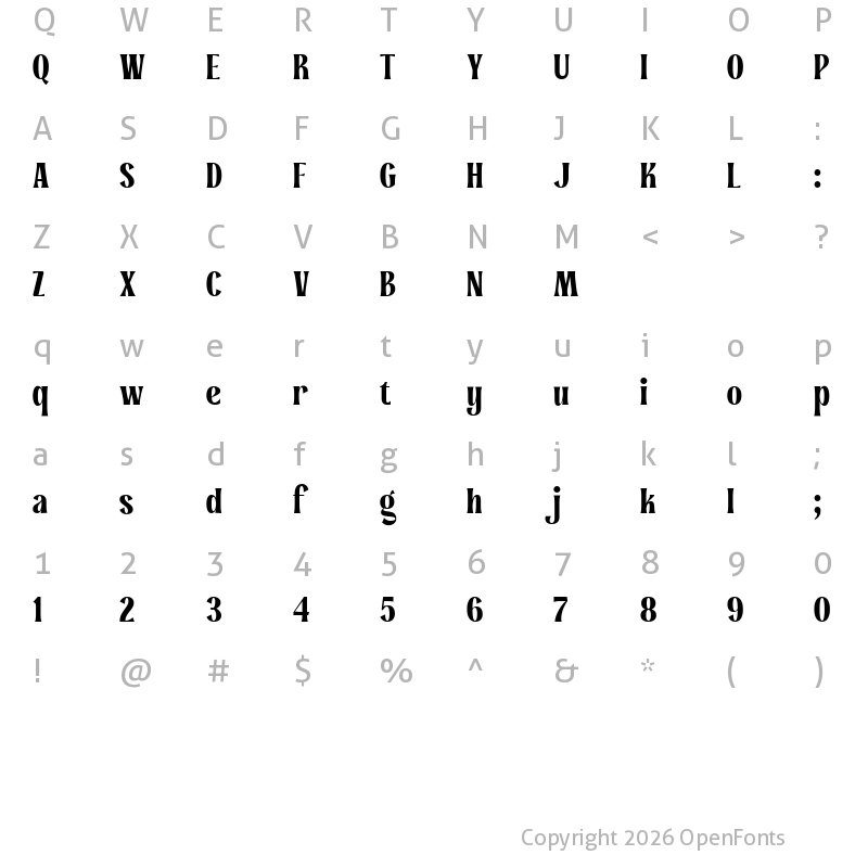Character Map of Rosiana Regular