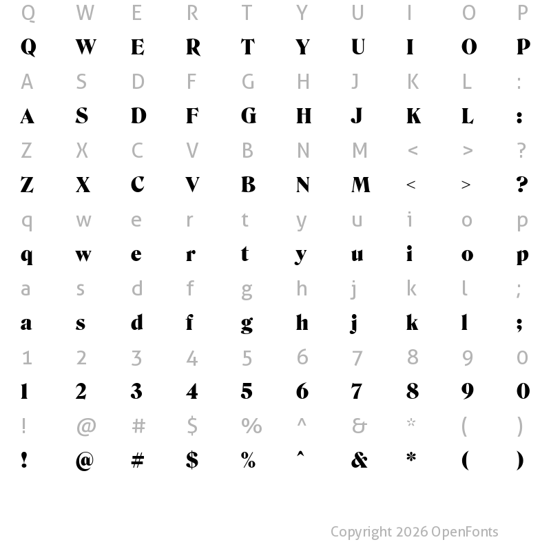 Character Map of Roslindale Display Narrow Black