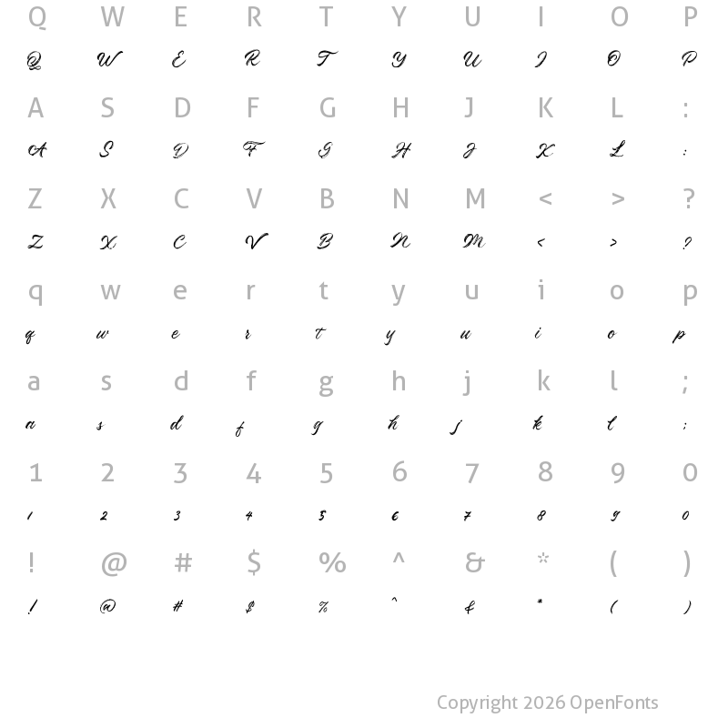 Character Map of Rosskey Regular