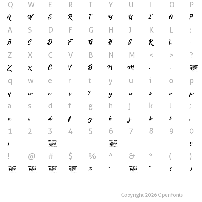 Character Map of Rostera Regular