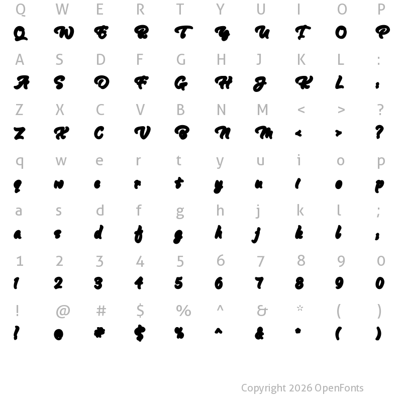 Character Map of Rosttel Extrude Regular