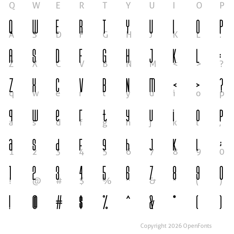Character Map of ROTHEFIGHT Regular