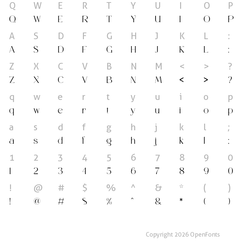 Character Map of Rottaries Regular
