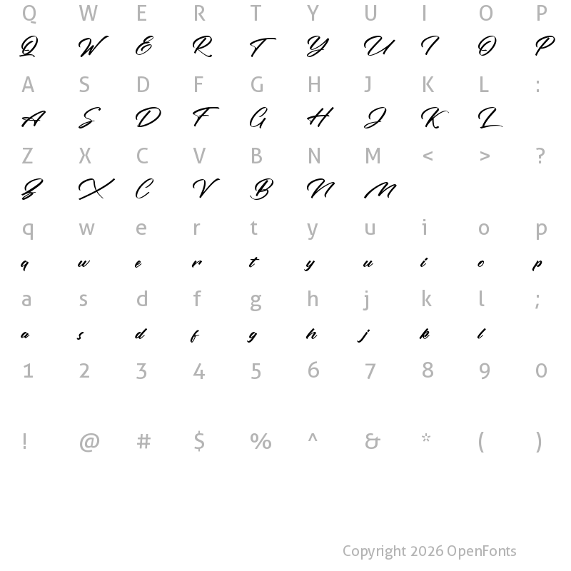 Character Map of Rotterdalle Personal Use Regular