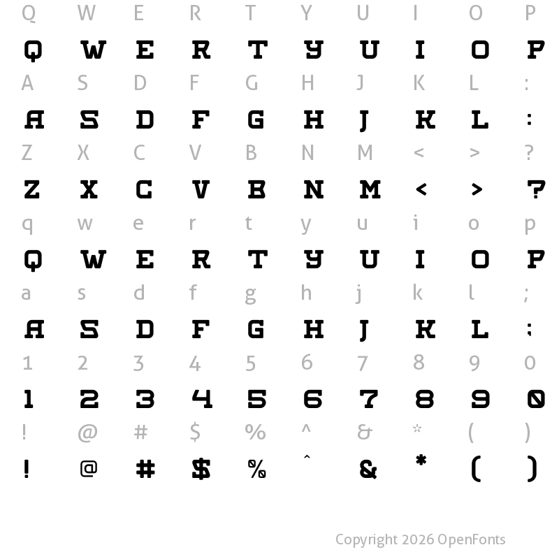 Character Map of ROTTERDAM REDEMPTION Regular