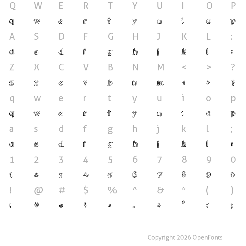 Character Map of Rotunda Geo Regular
