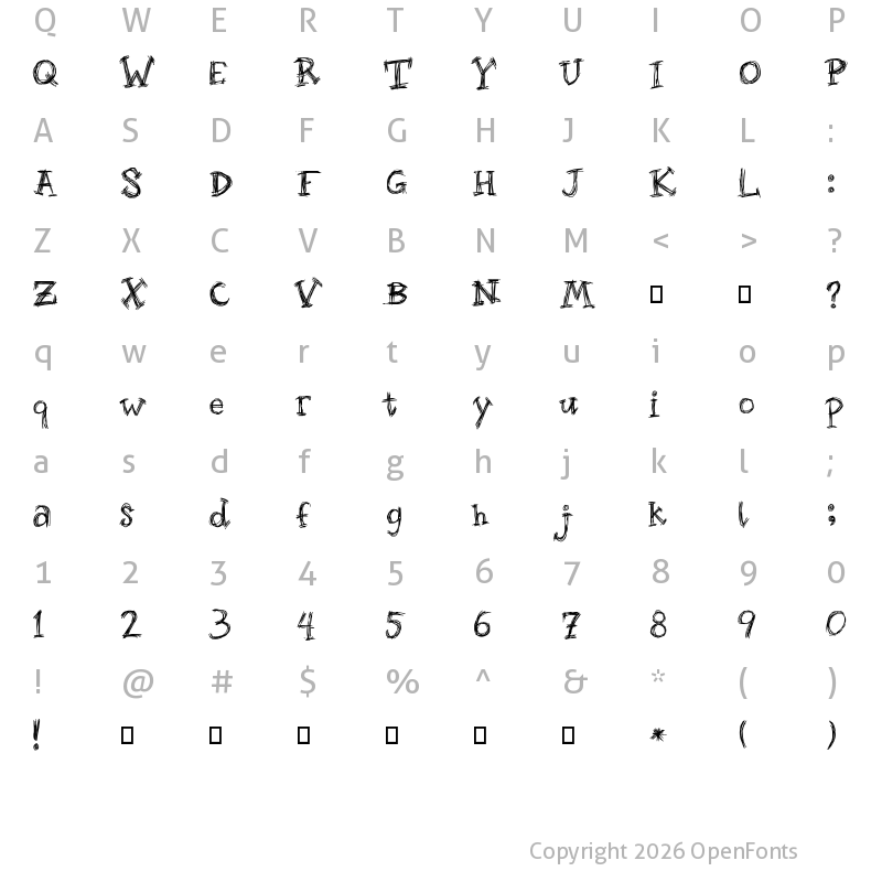 Character Map of Roughage Regular