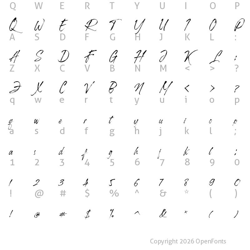 Character Map of Roughmarker Regular