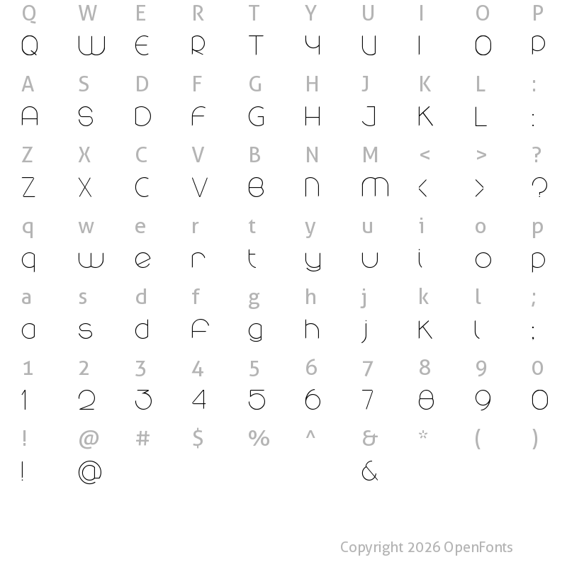 Character Map of round Regular