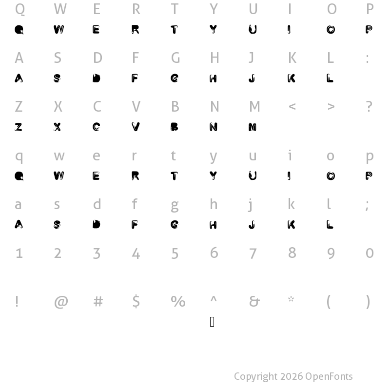 Character Map of RoundedBrush Medium