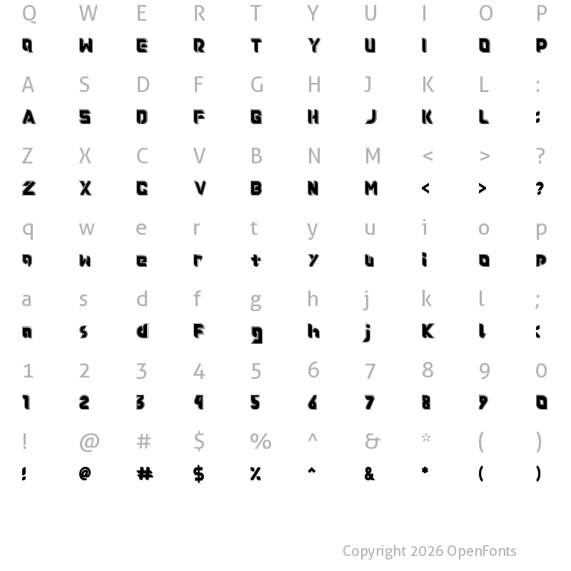 Character Map of Roundfra Outline