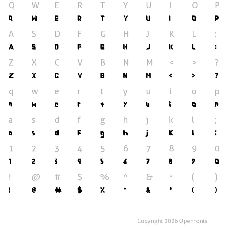 Character Map of Roundfra Regular