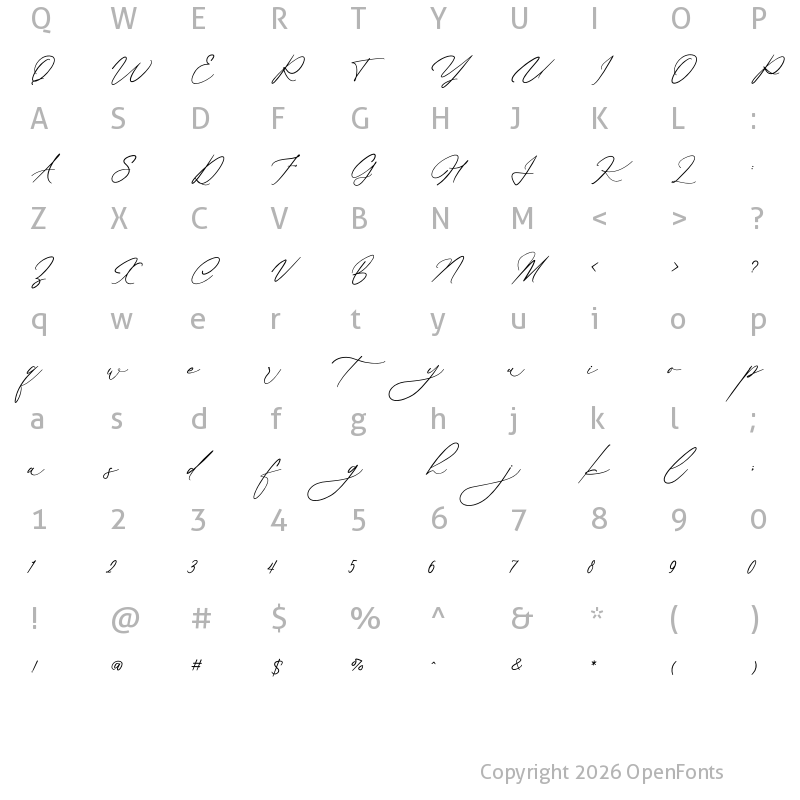 Character Map of Routle Harmony Regular