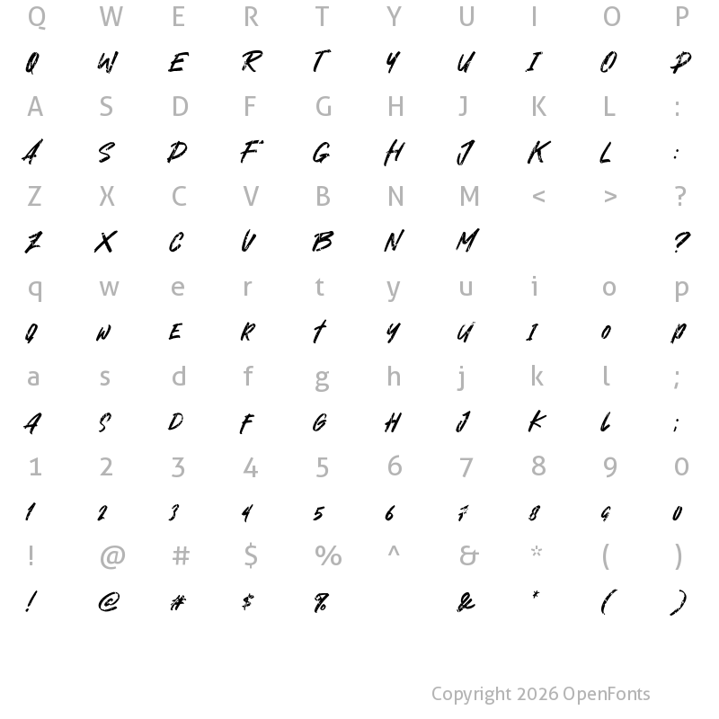 Character Map of Rowdex Regular