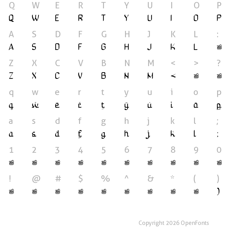 Character Map of Rowit Regular