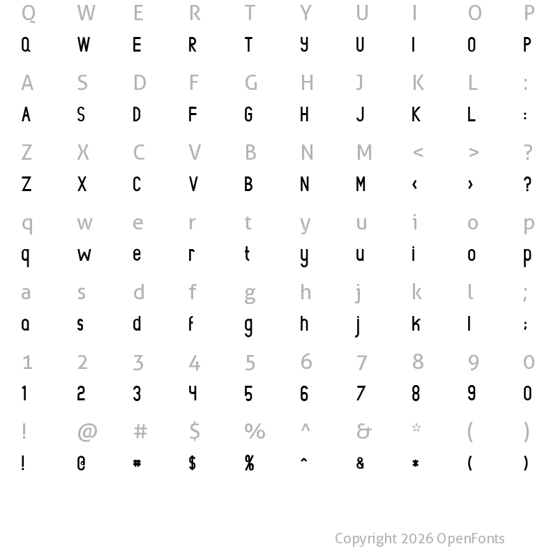 Character Map of Rowland Regular
