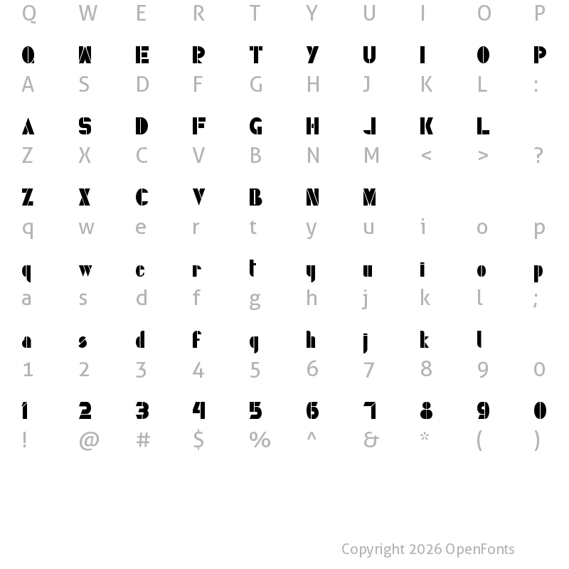 Character Map of Roxy Vp Regular