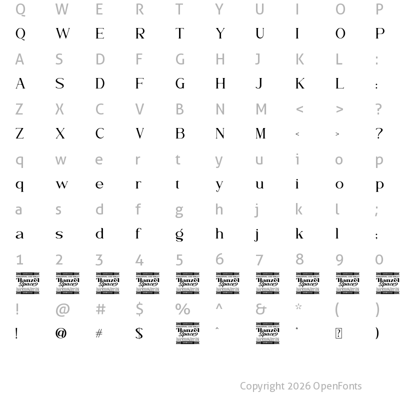 Character Map of Royal Kevino Regular