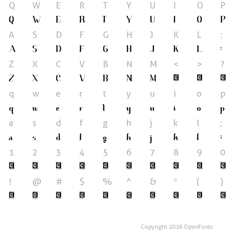 Character Map of Royal Queen Regular