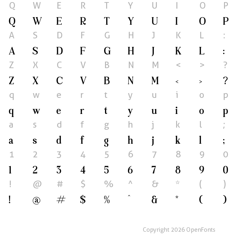 Character Map of Rubaile Regular