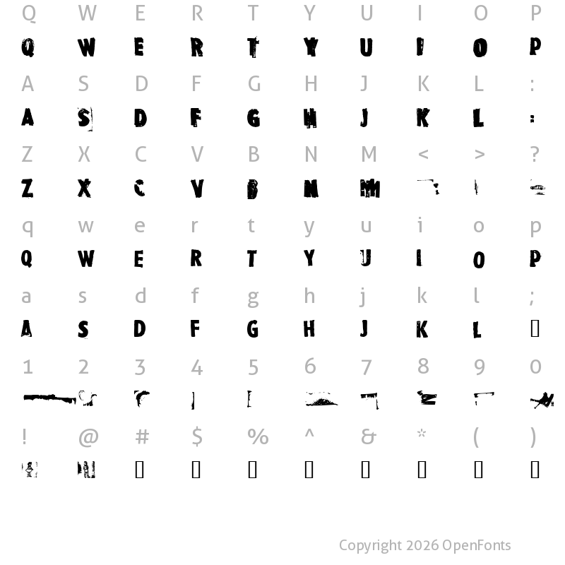 Character Map of Rubbermaid Single