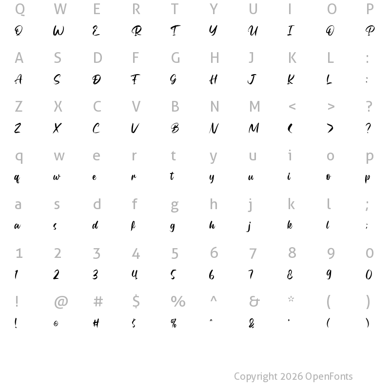 Character Map of Rubeyma Regular