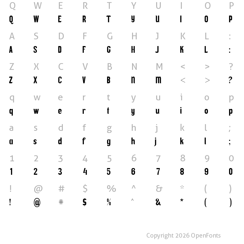 Character Map of Rublack Regular