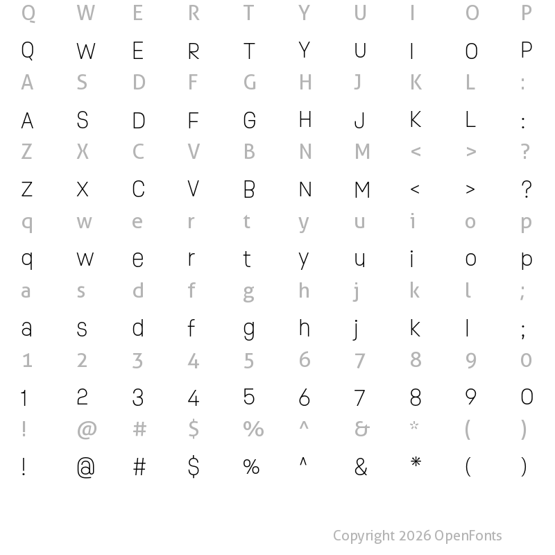 Character Map of Ruddy Light