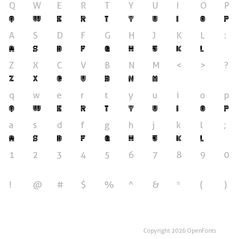Character Map of Rude Regular