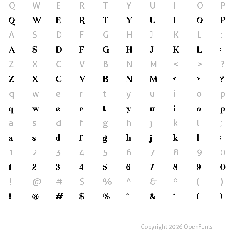 Character Map of Rudisfave Regular