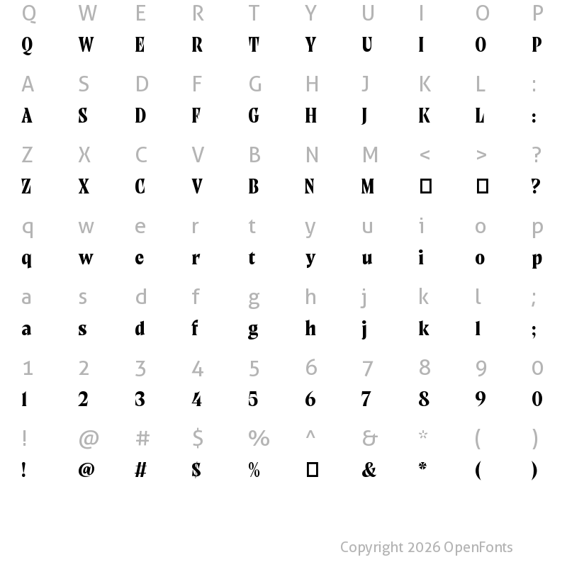Character Map of Ruminate Nuance Regular