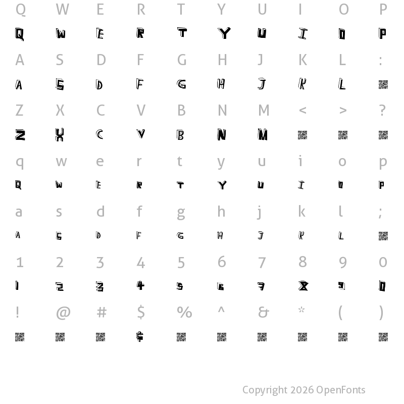 Character Map of RunAway Regular