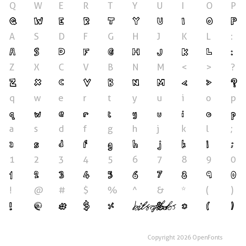 Character Map of RUNNING ON EMPTY Regular
