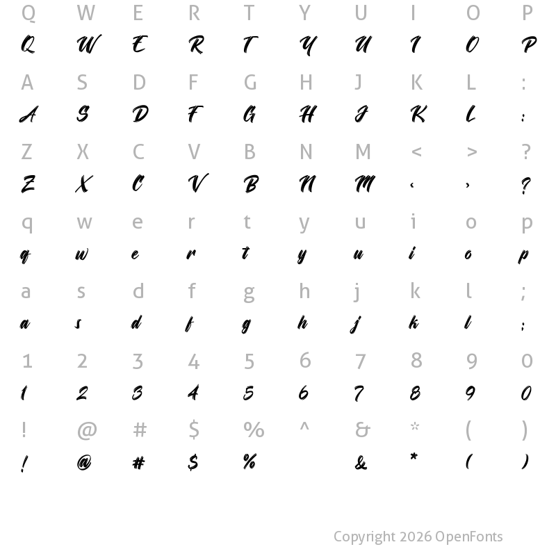 Character Map of Rush of the Geisha Regular