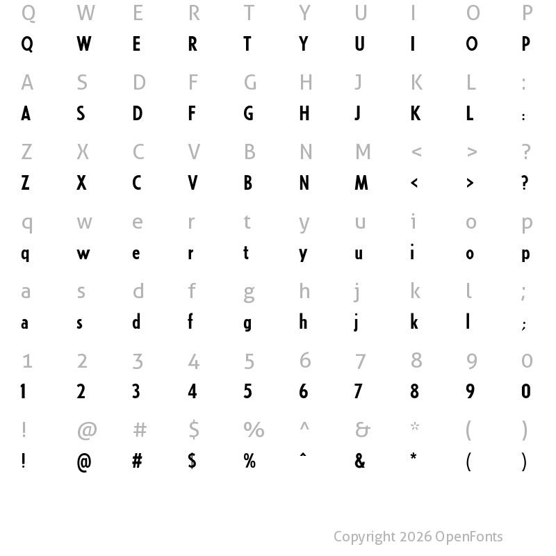 Character Map of Rustic Jack Regular