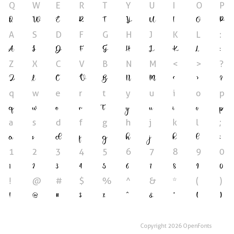 Character Map of Rustick Regular
