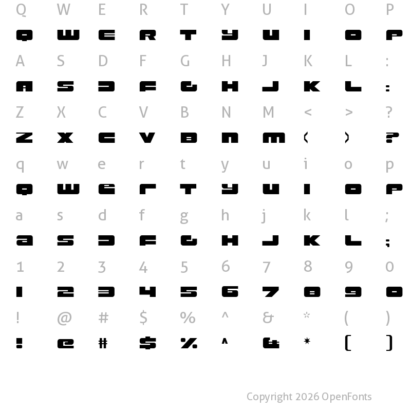 Character Map of Rustproof Body Regular