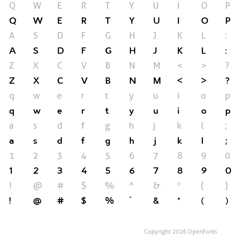 Character Map of Rutledge Bold