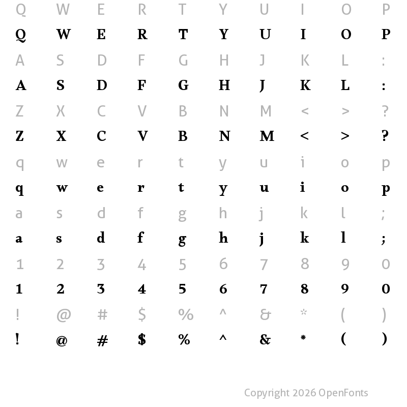Character Map of Ruwudu Bold