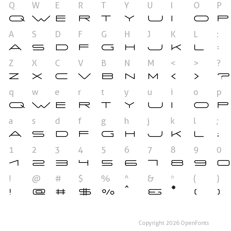 Character Map of SA Thousand Regular