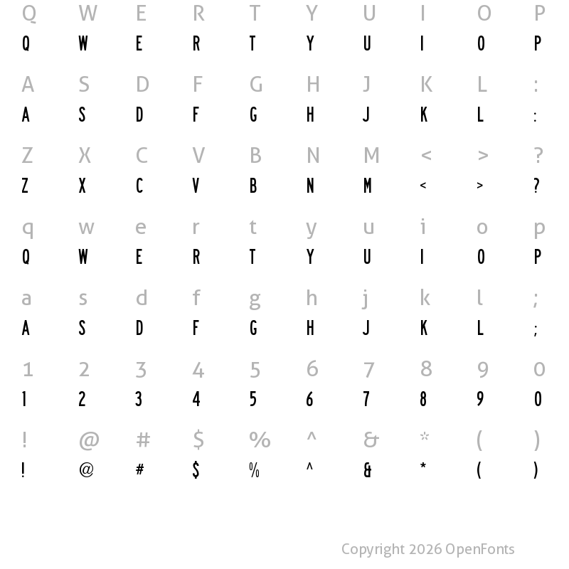 Character Map of SaaSeriesBDOT Regular