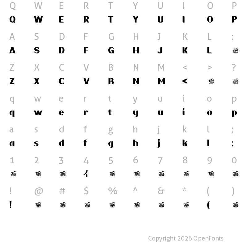 Character Map of Sadigu Black