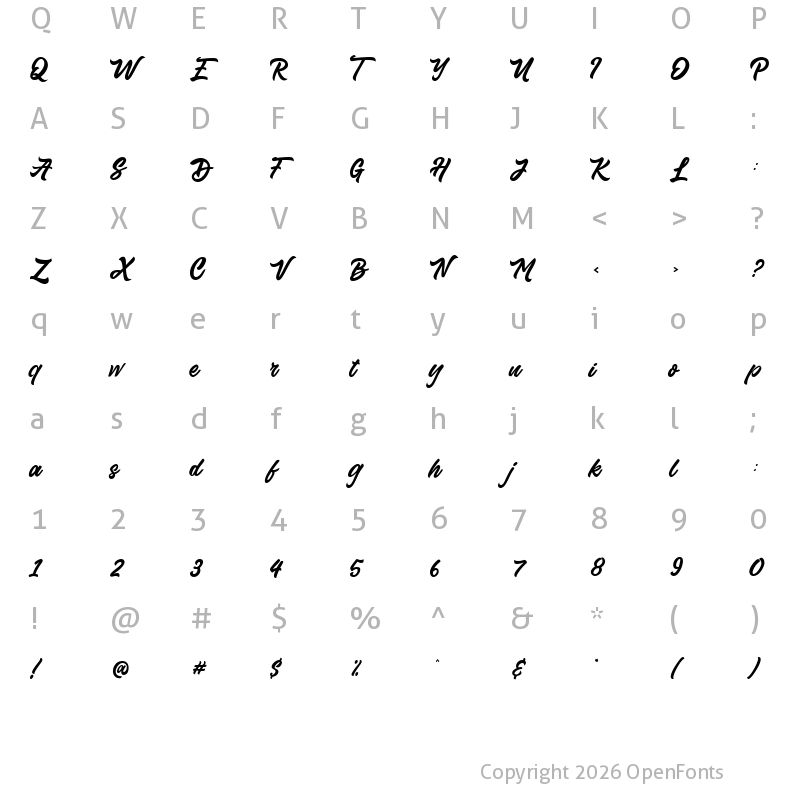 Character Map of Saekana Clean Regular