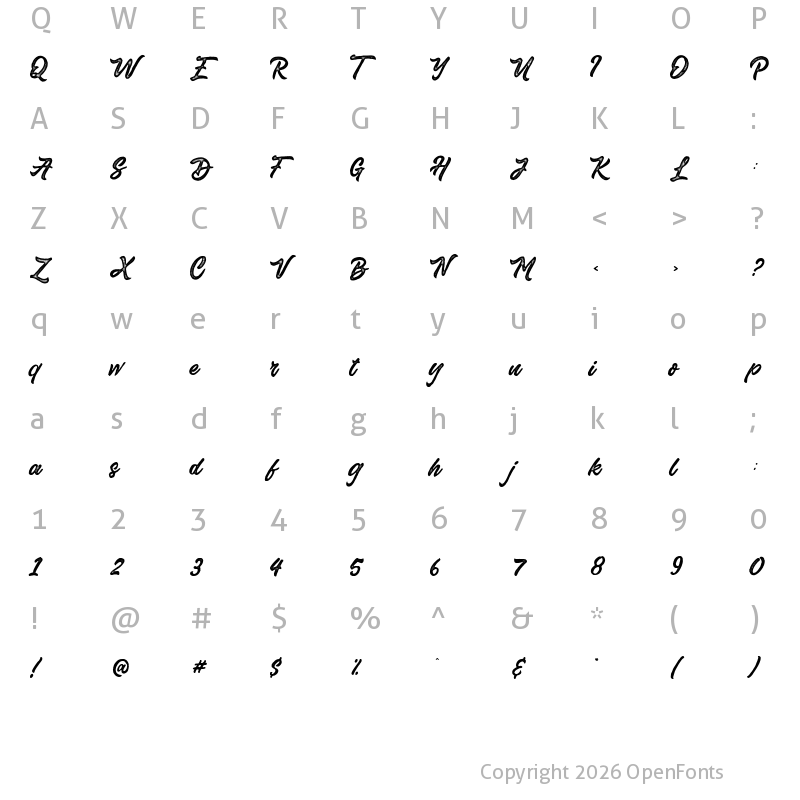 Character Map of Saekana rough Regular