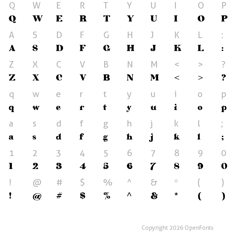 Character Map of Saestwo Regular