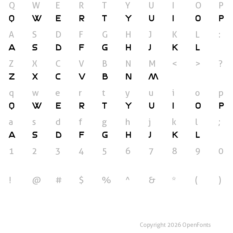 Character Map of Sage Mondial Regular