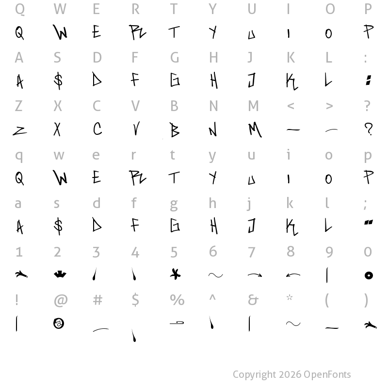 Character Map of saint Regular
