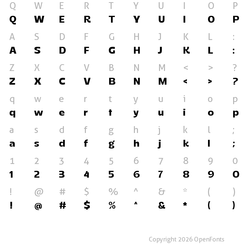 Character Map of Saint Regus Semi Bold